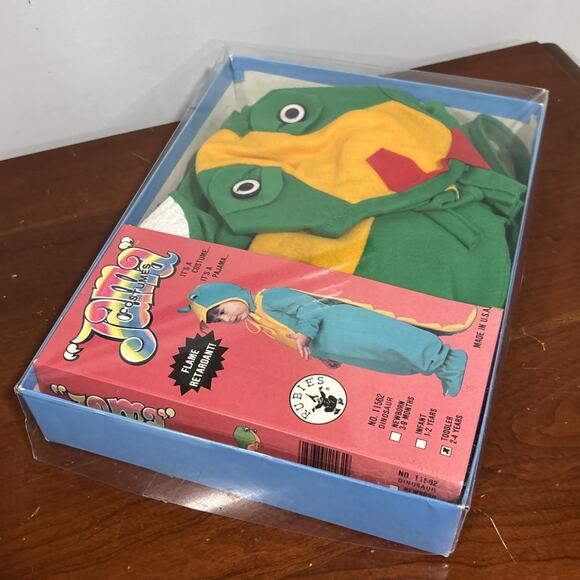 Vintage Rubies JAMA Costume Dinosaur With Original Box Size 2-4 Toddler USA - Picture 13 of 15